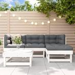 vidaXL 5-delige Loungeset massief grenenhout wit, Verzenden, Nieuw, 5 zitplaatsen, Loungeset