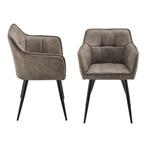 Eetkamerstoel Birmingham set van 2 fauteuils 81x57x53 cm tau, Huis en Inrichting, Stoelen, Verzenden, Nieuw