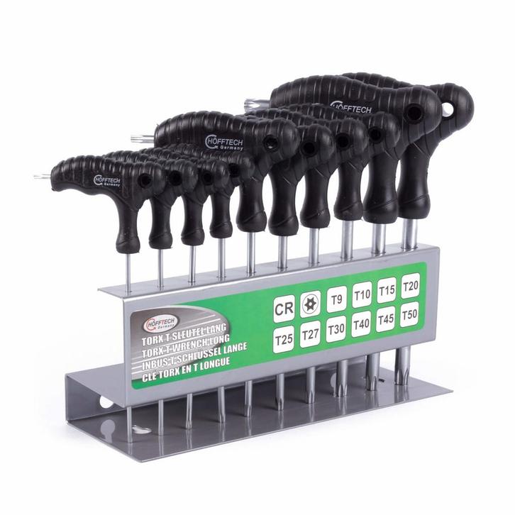 Hofftech T-Greep Torxsleutel Set - 10-delig - Inclusief O..., Doe-het-zelf en Verbouw, Gereedschap | Handgereedschap, Nieuw, Ophalen of Verzenden