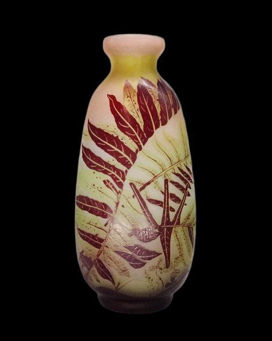 Emile Gallé - Vaas - Glas - Vase art nouveau, Antiek en Kunst, Antiek | Glas en Kristal