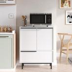 Keukenkast Vesanto opbergkast 90,5x75x35,5 cm wit en zwart [, Huis en Inrichting, Kasten | Dressoirs, Verzenden, Nieuw