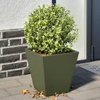 vidaXL Plantenbakken 2 st 30x30x30 cm staal olijfgroen, Verzenden, Nieuw, Metaal