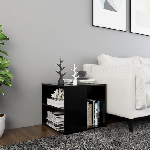 vidaXL Bijzettafel 50x50x45 cm bewerkt hout zwart, Huis en Inrichting, Tafels | Bijzettafels, Nieuw, Verzenden