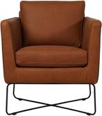 Leren design fauteuil - Diepe zit - Echt leer, Modern, Comfo, Huis en Inrichting, Fauteuils, Nieuw, Ophalen of Verzenden, 50 tot 75 cm