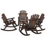 vidaXL 5-delige Loungeset massief vurenhout, Verzenden, Nieuw, Hout, Loungeset