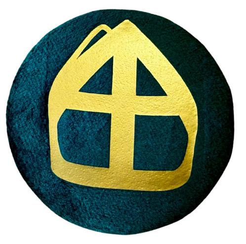 Baretspeld / button Mijter groen, Diversen, Sinterklaas, Nieuw, Ophalen of Verzenden