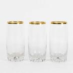 (3) Highball Glazen met Vergulde Rand, Antiek en Kunst, Antiek | Glas en Kristal, Ophalen