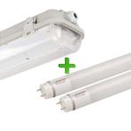 IP65 LED TL armatuur 60 cm dubbel + 2 LED TL buizen | 9 watt, Verzenden, Nieuw, Functioneel