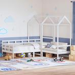 vidaXL Kinderbed met huisje en bankje massief grenenhout wit, Huis en Inrichting, Eenpersoons, Verzenden, Wit, Nieuw
