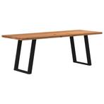 vidaXL Eettafel rechthoekig 240x80x74 cm massief eikenhout, Huis en Inrichting, Tafels | Eettafels, Verzenden, Nieuw