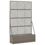 vidaXL Tuin Trellis Planter Grijs 105 x 30 x 170 cm Metaal, Verzenden, Minder dan 60 cm, Nieuw, Metaal