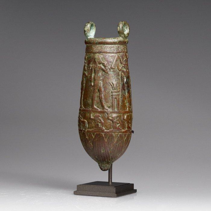 Oude Egypte, Ptolemeïsch Brons Situle de Pen-Iah - 125 mm, Antiek en Kunst, Antiek | Overige Antiek