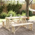 vidaXL 3-delige Tuinset massief vurenhout, 4 zitplaatsen, Verzenden, Nieuw, Tuinset