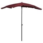 vidaXL Parasol met paal 200x130 cm bordeauxrood, Verzenden, Nieuw, 2 tot 3 meter