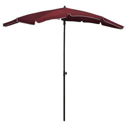 vidaXL Parasol met paal 200x130 cm bordeauxrood, Tuin en Terras, Parasols, Nieuw, 2 tot 3 meter, Verzenden