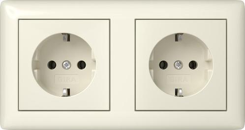 Gira Standaard 55 Dubbele SCHUKO Stopcontact Met Frame -, Doe-het-zelf en Verbouw, Elektra en Kabels, Overige typen, Nieuw, Verzenden