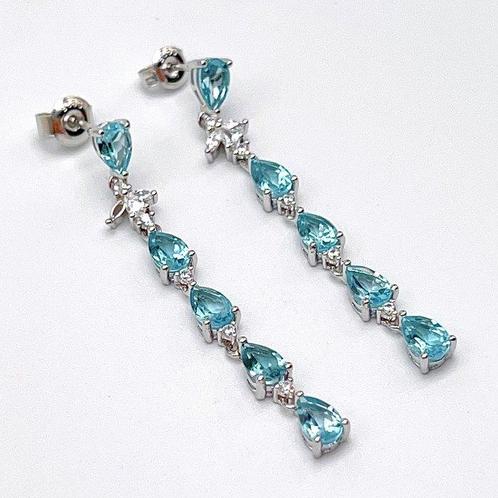 Zonder Minimumprijs - Oorbellen Zilver Topaas - 5ct, Sieraden, Tassen en Uiterlijk, Oorbellen
