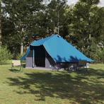 vidaXL Familie Tipi Tent met dak Blauw en Grijs 358 x 296 x, Caravans en Kamperen, Tenten, Verzenden, Nieuw