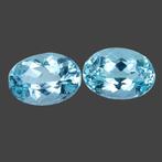 2 pcs Blauw Paraiba toermalijn - 3.09 ct - nternational, Nieuw