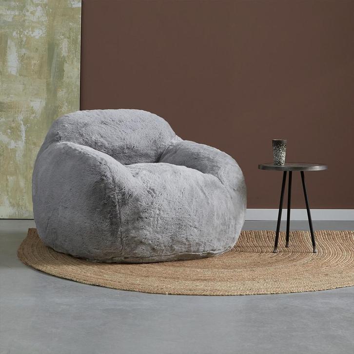 *WOONWINKEL* Fauteuil Zachte Vacht Grijs, Huis en Inrichting, Fauteuils, Nieuw, Stof, Verzenden