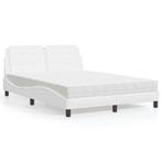 vidaXL Bed met matras kunstleer wit 120x200 cm, Huis en Inrichting, Slaapkamer | Bedden, Overige materialen, Verzenden, Wit, Nieuw