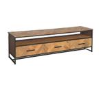TV Meubel Accent – 180 cm | Teakhout &amp; Zwart Staal, Ophalen, Nieuw