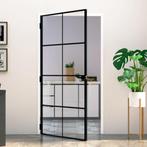 vidaXL Binnendeur 102x201,5 cm gehard glas met zwart, Doe-het-zelf en Verbouw, Gereedschap | Handgereedschap, Ophalen of Verzenden