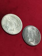 Verenigde Staten. Lotto 2 monete argento: Peace Dollar 1922