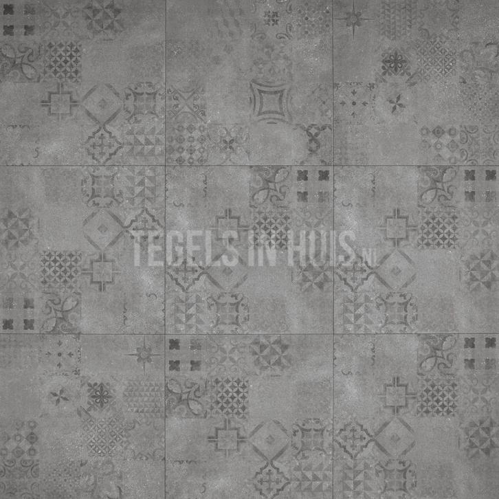 Vloertegel / wandtegel betonico decor grijs 60x60 59,8x59,8, Doe-het-zelf en Verbouw, Tegels, Vloertegels, Nieuw, 10 m² of meer