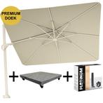 Nexus T2 premium zweefparasol 300x300 cm sand stone mast, Tuin en Terras, Parasols, Ophalen of Verzenden, Nieuw