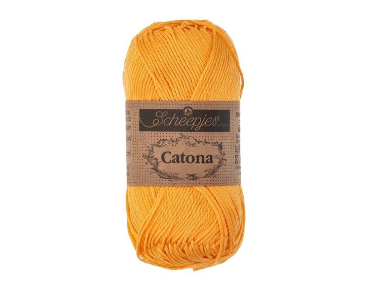Scheepjes Catona 25g - 208 Yellow Gold, Hobby en Vrije tijd, Breien en Haken, Breien of Haken, Nieuw, Wol of Garen, Ophalen of Verzenden
