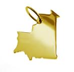Gouden Landkaart Mauritanië ketting hanger, Verzenden, Nieuw