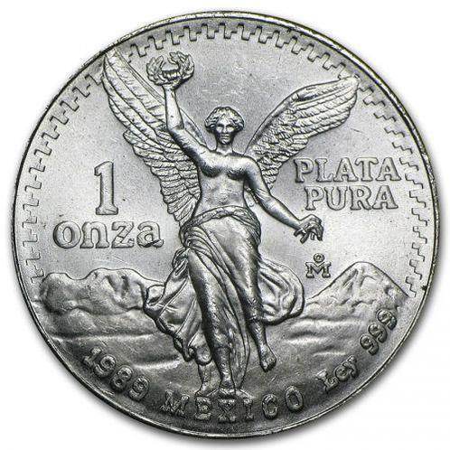 Mexican Libertad 1 oz 1989 (1.396.500 oplage), Postzegels en Munten, Munten | Amerika, Zuid-Amerika, Losse munt, Zilver, Verzenden