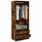 vidaXL Kledingkast 80x50x200 cm bewerkt hout gerookt, Huis en Inrichting, Kasten | Kledingkasten, Verzenden, Nieuw