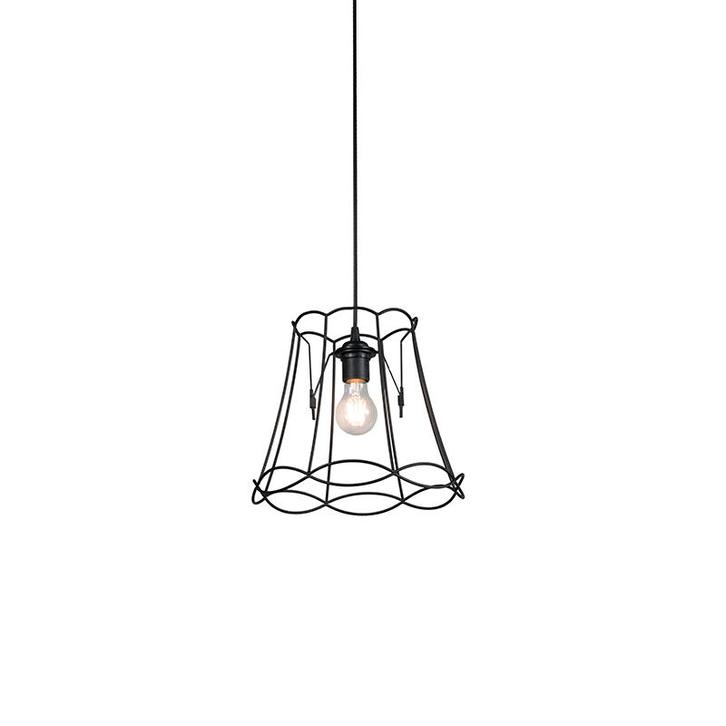 Retro hanglamp zwart 30 cm - Granny Frame, Huis en Inrichting, Lampen | Hanglampen, Nieuw, Verzenden