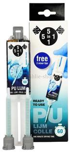 5in1 PU Lijm Zwart 1 minuut 25ml + 2x Mixertip, Ophalen of Verzenden, Nieuw
