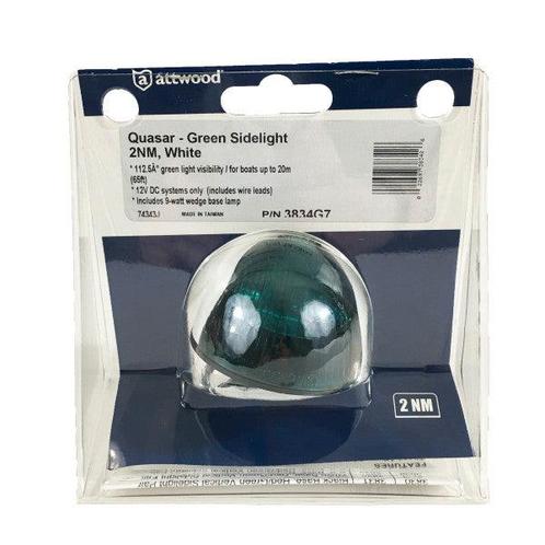 Bieden: Attwood 12V green side navigation light 2NM - 3834G7, Watersport en Boten, Bootonderdelen, Elektra en Verlichting, Nieuw