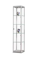 Luxe vitrinekast aluminium 40 cm met LED-verlichting, Nieuw in verpakking