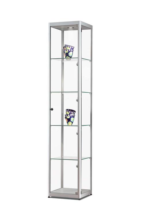 Luxe vitrinekast aluminium 40 cm met LED-verlichting, Zakelijke goederen, Kantoor en Winkelinrichting | Kantoormeubilair en Inrichting