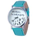 Fako® - Horloge - Whatever, Im Late Anyway - Groen, Verzenden, Nieuw