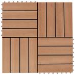 vidaXL 22 st Terrastegels 30x30 cm 2 m² HKC teakkleur, Verzenden, Nieuw