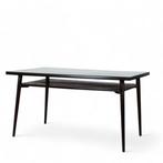 Bureau - Hout, Glas - Bureau van donker hout, met een dubbel, Antiek en Kunst