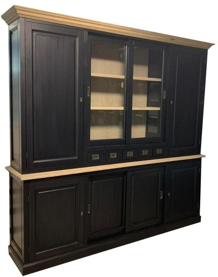 Buffetkast zwart -eiken interieur en lijsten Gieten 240cm, Huis en Inrichting, Kasten | Buffetkasten, Ophalen of Verzenden