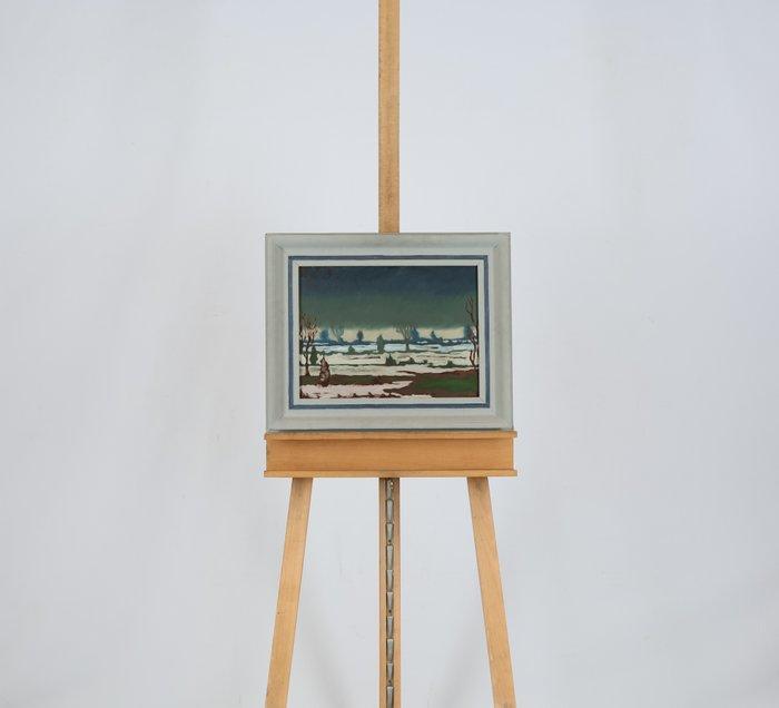 Willem Bol (1950) - Winterlandschap met ondergelopen land, Antiek en Kunst, Kunst | Schilderijen | Klassiek