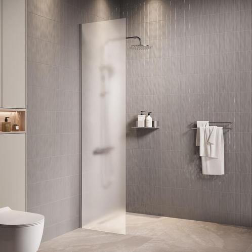 Douchewand Florida 40 x 200 cm Chroom – Inloopdouche 8 mm, Doe-het-zelf en Verbouw, Sanitair, Nieuw, Douche, Verzenden
