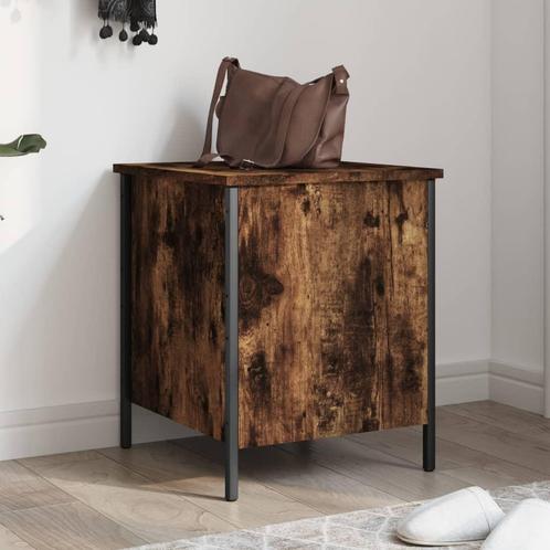 vidaXL Opbergbankje 40x42,5x50 cm bewerkt hout gerookt, Huis en Inrichting, Banken | Voetenbanken en Poefen, Nieuw, Verzenden