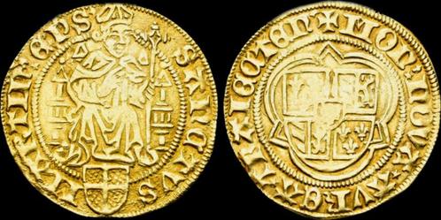 St Maartensgoudgulden 1456-1496ad Netherlands Utrecht Dav..., Postzegels en Munten, Munten | Europa | Niet-Euromunten, Verzenden
