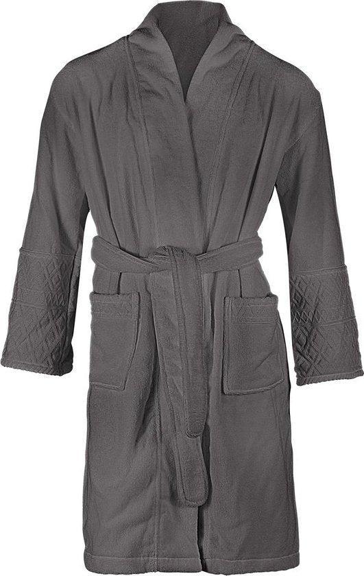 2dekans | Riviera Maison - Badjas - Grijs - Large - Katoen, Huis en Inrichting, Badkamer | Badtextiel en Accessoires, Grijs, Zo goed als nieuw