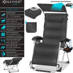 Tuinstoel - Ligstoel - Verstelbaar - Opvouwbaar - Antraciet, Tuin en Terras, Ligbedden, Verzenden, Zo goed als nieuw