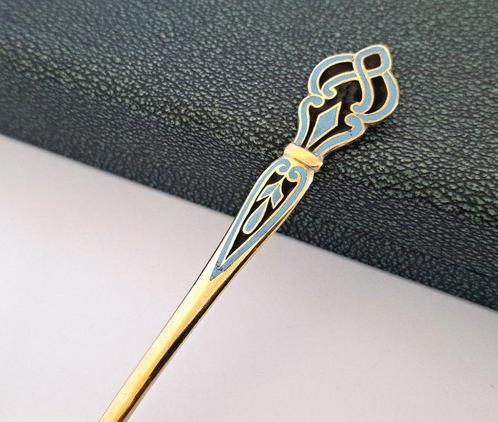 Verguld zilver met emaille inleg - Taartschep - .875 (84, Antiek en Kunst, Antiek | Goud en Zilver